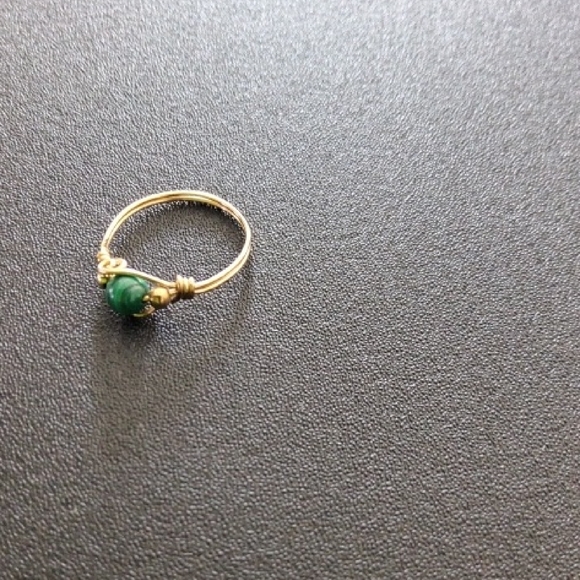 Golden Spiral Green and Gold Ring - Picture 2 of 2